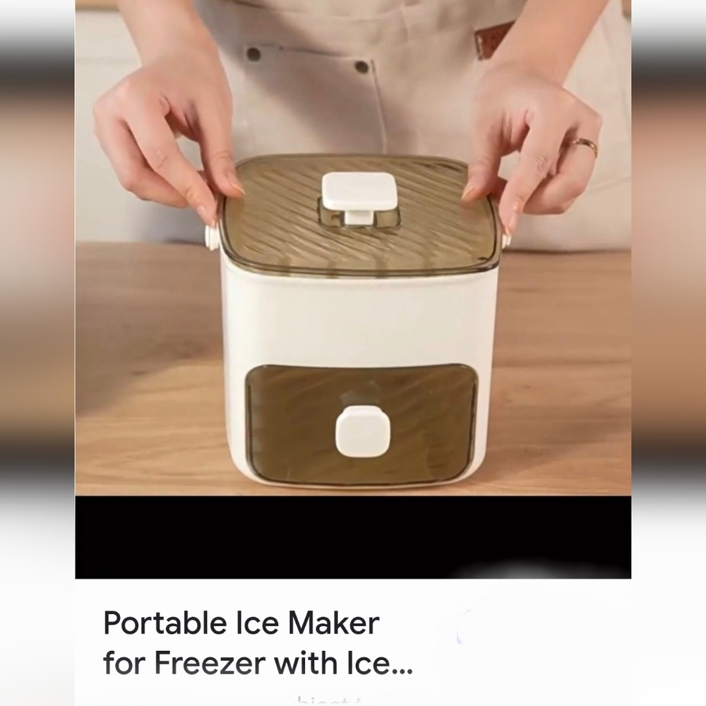 Portable Ice Maker with Brown Accents